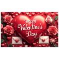 thumbnail image 1 of Valentine's Day Backdrop Romantic Roses Happy Valentine's Party Banner Love Decorations Photography Props Event Background, 1 of 4