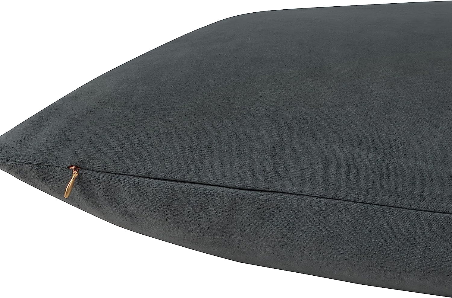 Delara Velvet Decorative Throw Pillow Cover, 20x20 inch, Pack of 1, Soft Breathable Cushion Cover with Hidden Zipper, Dark Grey