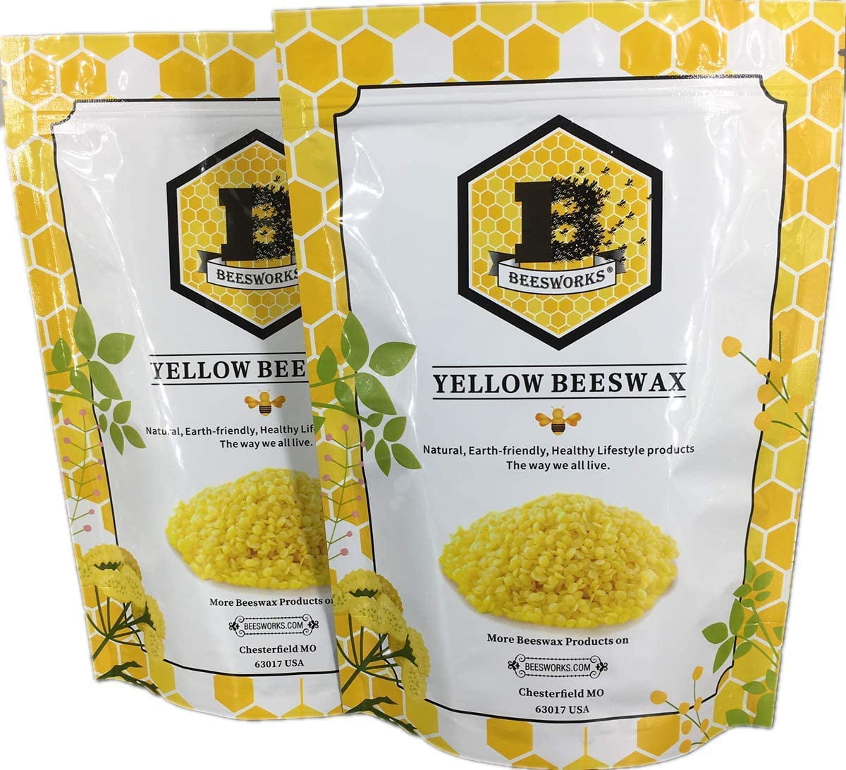 Beesworks Yellow Beeswax Pellets 2lbPack of (2) 1lb Packages