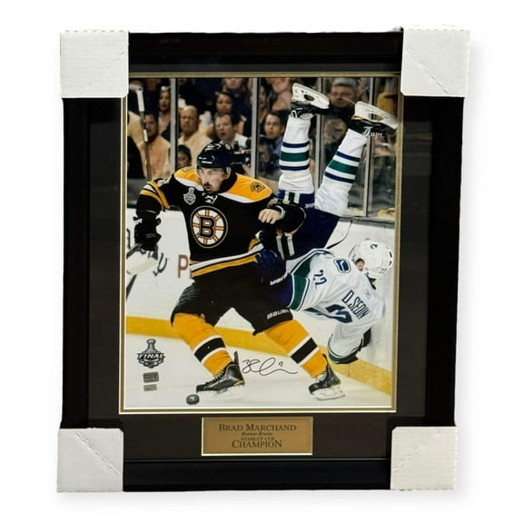Brad Marchand Boston Bruins Autographed 16x20 Photo Framed to 23x27 NEP