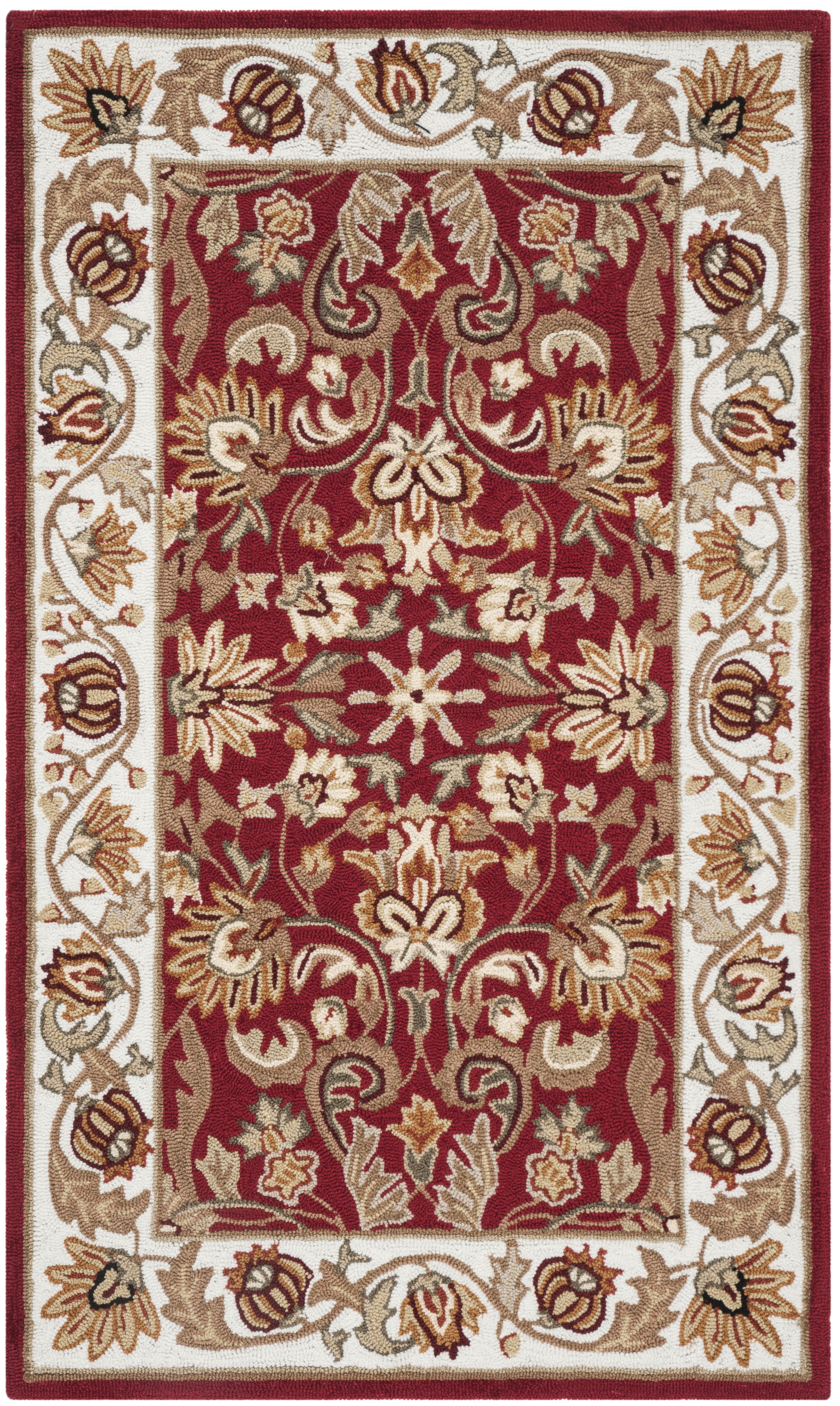 Safavieh Easy Care Myrtle Floral Area Rug, Red/Ivory, 4' x 6'