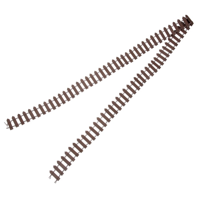 FESTFENDS Succulent Plants Fence Model 1Set Coffee Wood Decorative Garden Border for Mini Scene Layout Decor