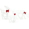 thumbnail image 1 of Familia de ciervos al aire libre de 3 piezas con lazos rojos Exhibición de decoración al aire libre de renos 2D, 1 of 8