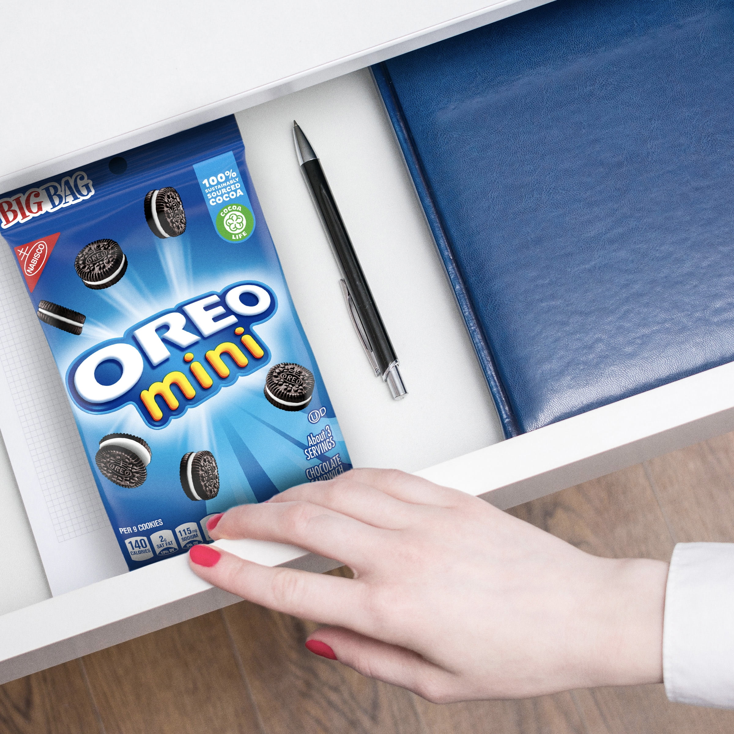 OREO Mini Chocolate Sandwich Cookies, Big Bag, 3 oz