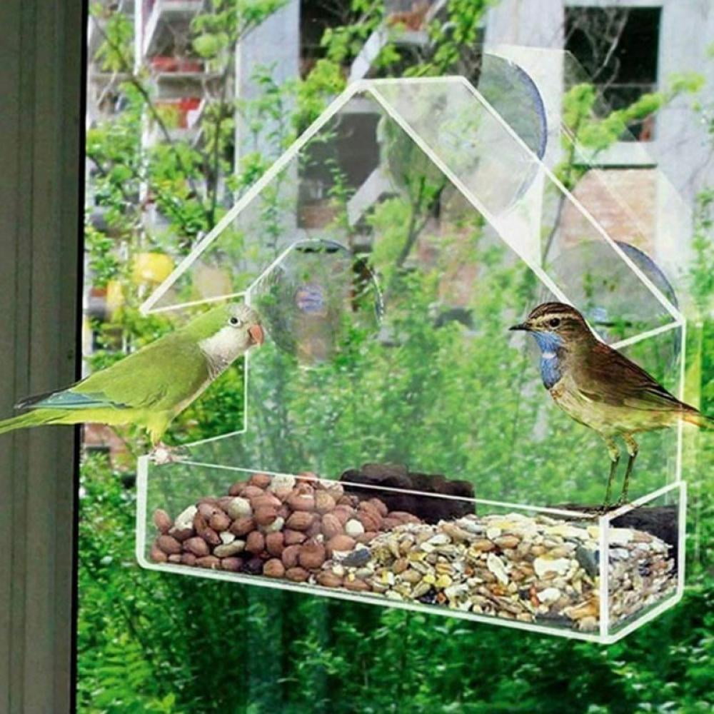 Removable Sliding Tray Drain Best Large House For Outside Window Bird Feeder 