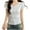 Gray, variant on T Shirts for Women Short Sleeve Round Neck Cropped Solid Fixed Button Breathable Summer Ladies Pullover Casual Top