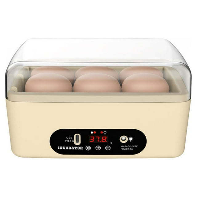 fastboy ABS Observe Easily Hatch 6 Eggs Simultaneously LED Display All-Round Hot Air Transparent Cover Temperature Adjustable Automatic