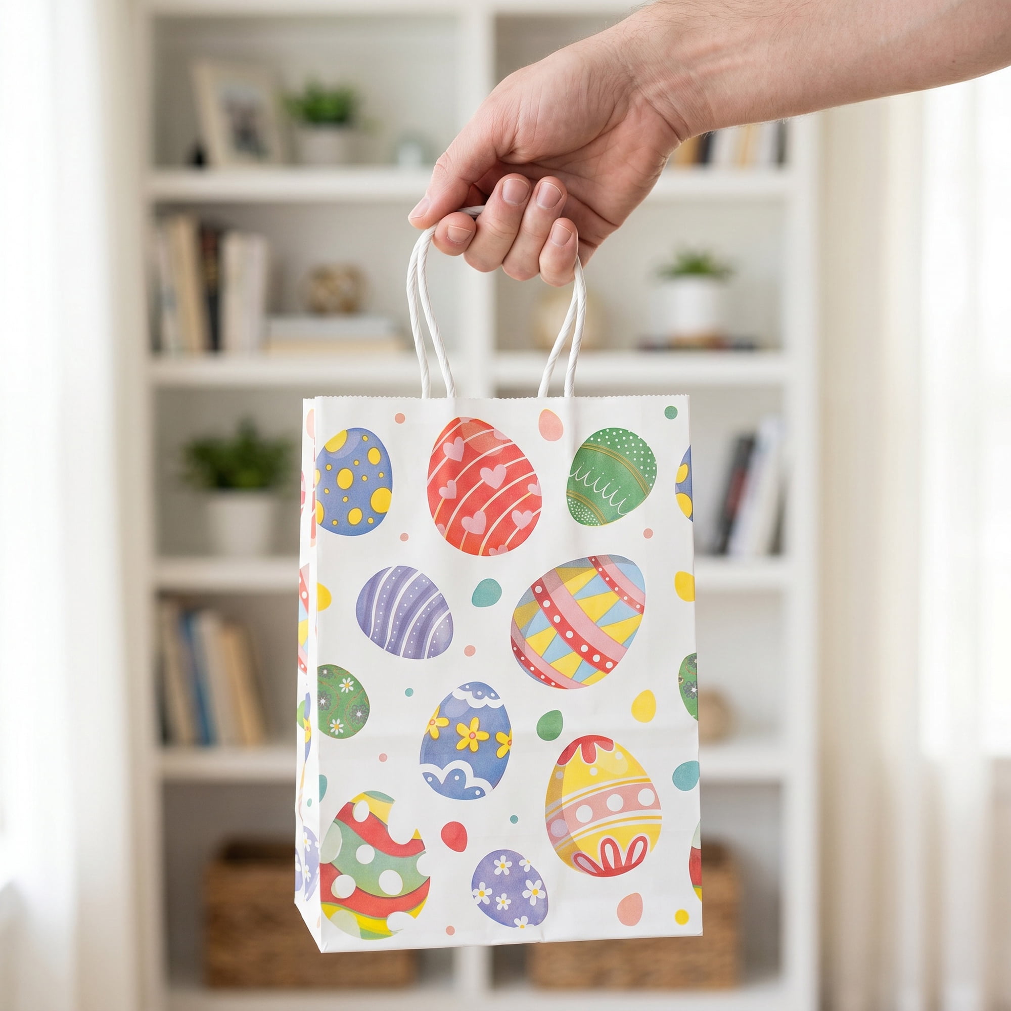 Unique Bargains 6Pcs Playful Kawaii Candy Goodie Gift Bags Easter Egg 5.9" x 3.1" x 8.3"