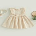 thumbnail image 2 of MesaSe Bébé Fille Robe Coton Lin Volant Sans Manches Casual Party Princesse Robes Été Robe de Soleil Enfant en Bas Âge, 2 of 9