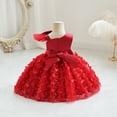 thumbnail image 5 of Girls' Princess Dress Sleeveless Tulle Dress with Bowknot and 3D Butterfly Appliques for Special Occasions and Parties, 5 of 5