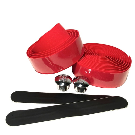 EVA Road Bike Red Handlebar Tape, Bicycle Handle Bar Cycling Wraps with End Caps