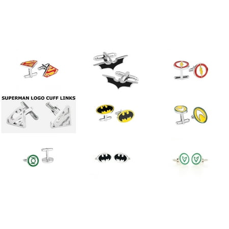 New Orleans Saints Cufflinks - Superheroes Superhero DC Comics Assorted Logos (9 Pair) Cufflinks