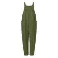 thumbnail image 5 of Women's Summer Cotton Linen Bib Overalls 2024,Linen One Piece Jumpsuits for Women Plus Size Casual Loose Dungarees Romper Baggy Wide Leg Playsuit with Pockets, 5 of 8