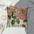 thumbnail image 2 of Pink Flower Decorative Throw Pillow Covers , Floral Spring Summer Cushion Case Decor, Bloom with Home Decoration for Sofa Couch, 2 of 5