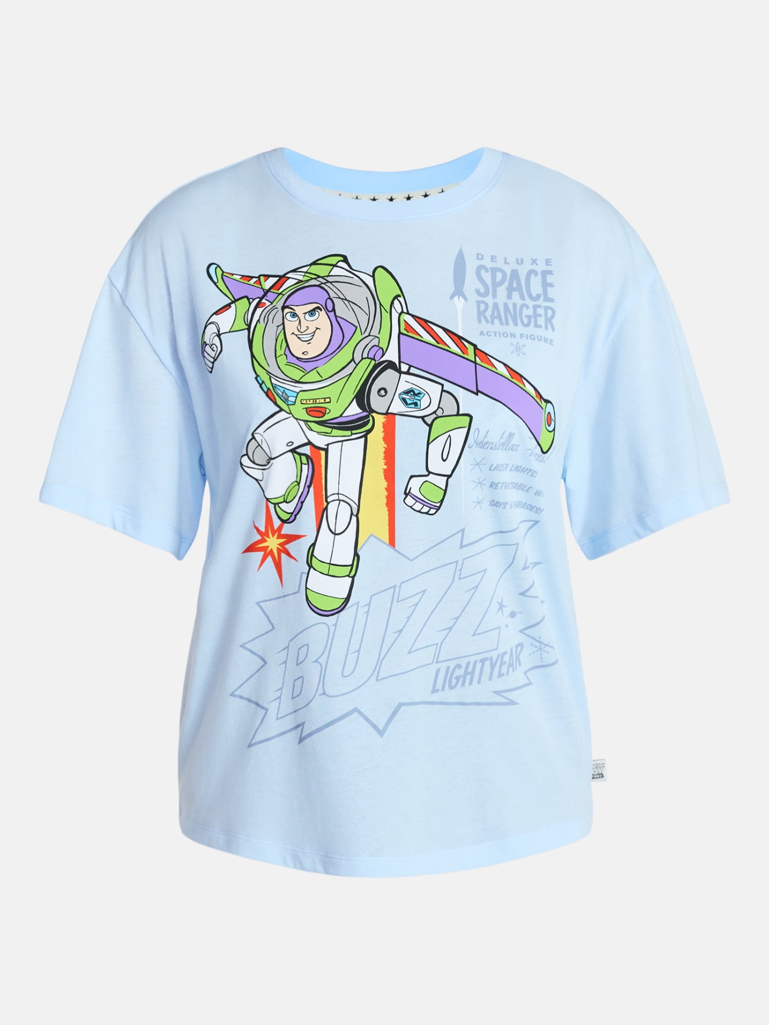 Toy Story Buzz Lightyear Women's Graphic Tee with Short Sleeves, Sizes XXS-XXL