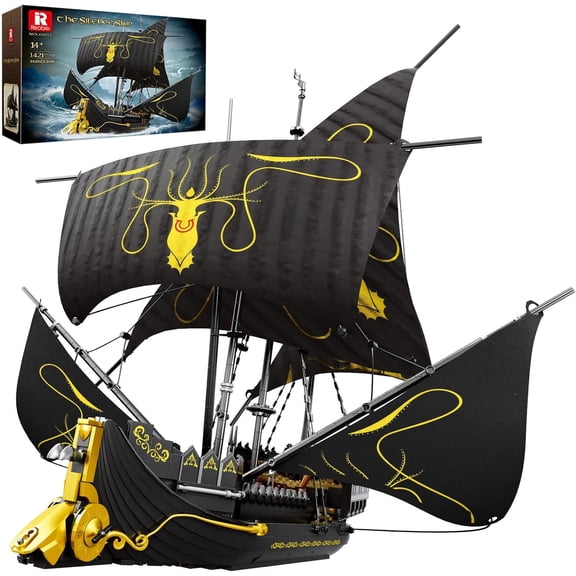Pirate Ship Building Blocks Kits, MOC Black Pearl Ship Model 66022, Sail Boat Construction Toys, Collectible Display Home Office Decor, Gift for Adults Girls Boys 14 