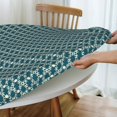 thumbnail image 5 of Round Fitted Tablecloth 44 Inch, Traditional Blue Geometric Round Fitted Tablecloth Fitted Table Clothes Wipeable Table Cloth Cover Farmhouse Table Cover for Dining, Party, Buffet, Wedding, 5 of 8