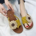 thumbnail image 2 of Fesfesfes Fesfesfes Sandals Women Summer Clip-Toe Sunflower Decor Faux Leather Sandals Shoes Comfy Flats Flip-Flops Casual Beach Sandals, 2 of 8
