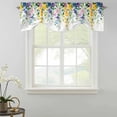 thumbnail image 2 of Spring Flower Tie Up Valance for Windows, Watercolor Blue Yellow Sage Green Floral Leaves Plant Adjustable Rod Pocket Tie Up Valance Curtains for Kitchen Bathroom Bedroom 54 X 18 Inch, 2 of 9