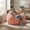 Orange, variant on Brown Plush Faux Fur Floor Sofa with Armrests, Supportive Foam Fill, Removable Machine-Washable Cover, Non-Slip Base, Cozy Bean Bag Lounger for Living Room, Bedroom, Dorm