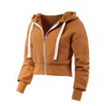 thumbnail image 2 of A2Y Women's Casual Regular Fit Heavy Weighted Zip Up Hoodie Sweatshirt Mustard M, 2 of 5