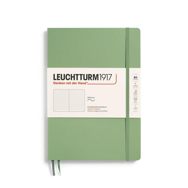 Cuaderno LEUCHTTURM1917 Tapa Blanda B5 178x254 mm 123 Hojas Punteadas Verde Salvia