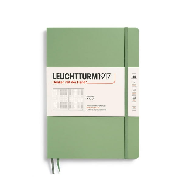 Cuaderno LEUCHTTURM1917 Tapa Blanda B5 178x254 mm 123 Hojas Punteadas Verde Salvia