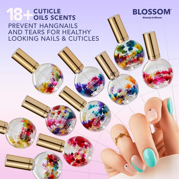 Blossom Hydrating Moisturizing Strengthening Scented Cuticle Oil Infused with Real Flowers Made in USA 0.92 fl. oz Hibiscus