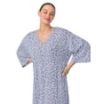 thumbnail image 4 of Aria Women's Sweater Knit 3/4 Sleeve V-Neck Lounger Nightgown with Pockets, Sizes XS to 5X, 4 of 6