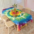 thumbnail image 3 of Rainbow Tie Dye Mandala Flower Pattern Rectangle Tablecloth 60"x102",Waterproof Polyester Rectangle Table Cloth, Wipeable Spillproof Polyester Tablecloth for Dining, Camping, Indoor and Outdoor, 3 of 6