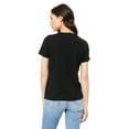 thumbnail image 2 of Bella + Canvas, The Ladies' Relaxed Jersey V-Neck T-Shirt - SOLID BLK TRBLND - S, 2 of 2