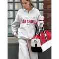 thumbnail image 2 of Womens Sweatshirts Half Zip Cropped Pullover Quarter Zipper Letter Print Hoodies 2025 Fall Fashion Outfits Clothes Light Gray M, 2 of 6