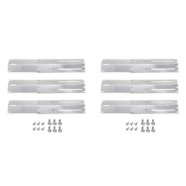 Adjustable Stainless Steel Heat Plate BBQ Gas Grill Replacement Set Outdoor Cooking Accessories Kit for Kitchen 6PCS,6 x heating plates