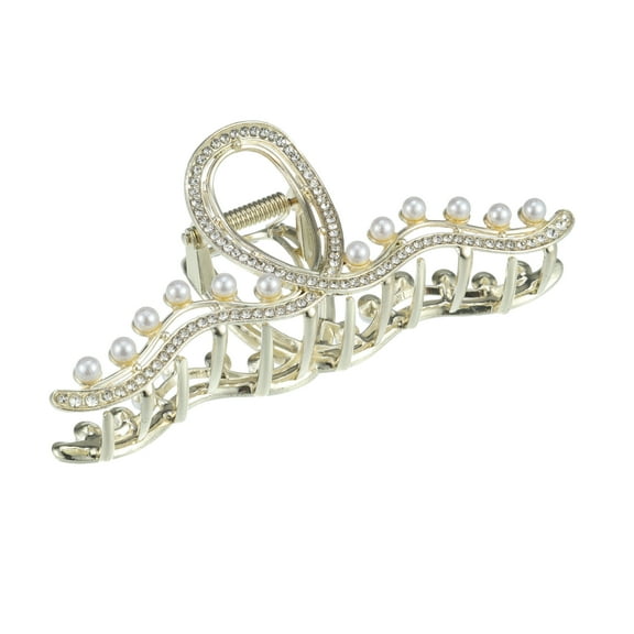 Unique Bargains Hair Clip Classic Faux Pearl Wave Shape Hair Clip Elegant Luxurious Cute Hair Accessories for Women