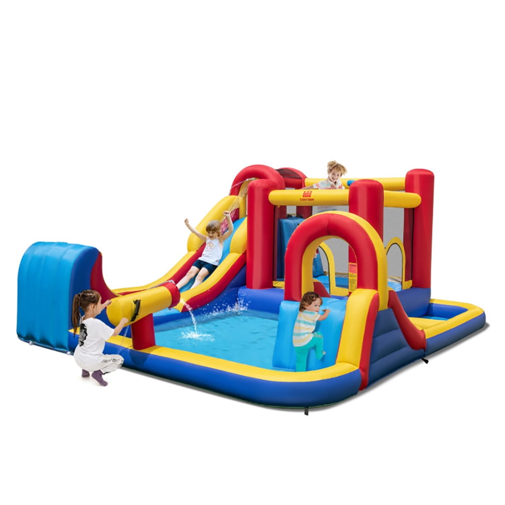 Aimee Lii 7 in 1 Outdoor Inflatable Bounce House with Water Slides and Splash Pools without Blower, Kids Bounce House for 3-10 Aimee Lii 7 in 1 Outdoor Inflatable Bounce House with Water Slides and Splash Pools without Blower, Kids Bounce House for 3-10