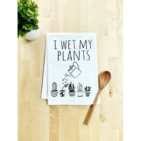 

I Wet My Plants Dish Towel - White