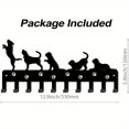 thumbnail image 3 of IVV Metal Wall-Mounted Towel Hook Rack w/ 10 Hooks, Matte Black Scratch-Resistant Finish, Space-Saving Organizer for Towels, Robes & Accessories (Dog-Themed), 3 of 6
