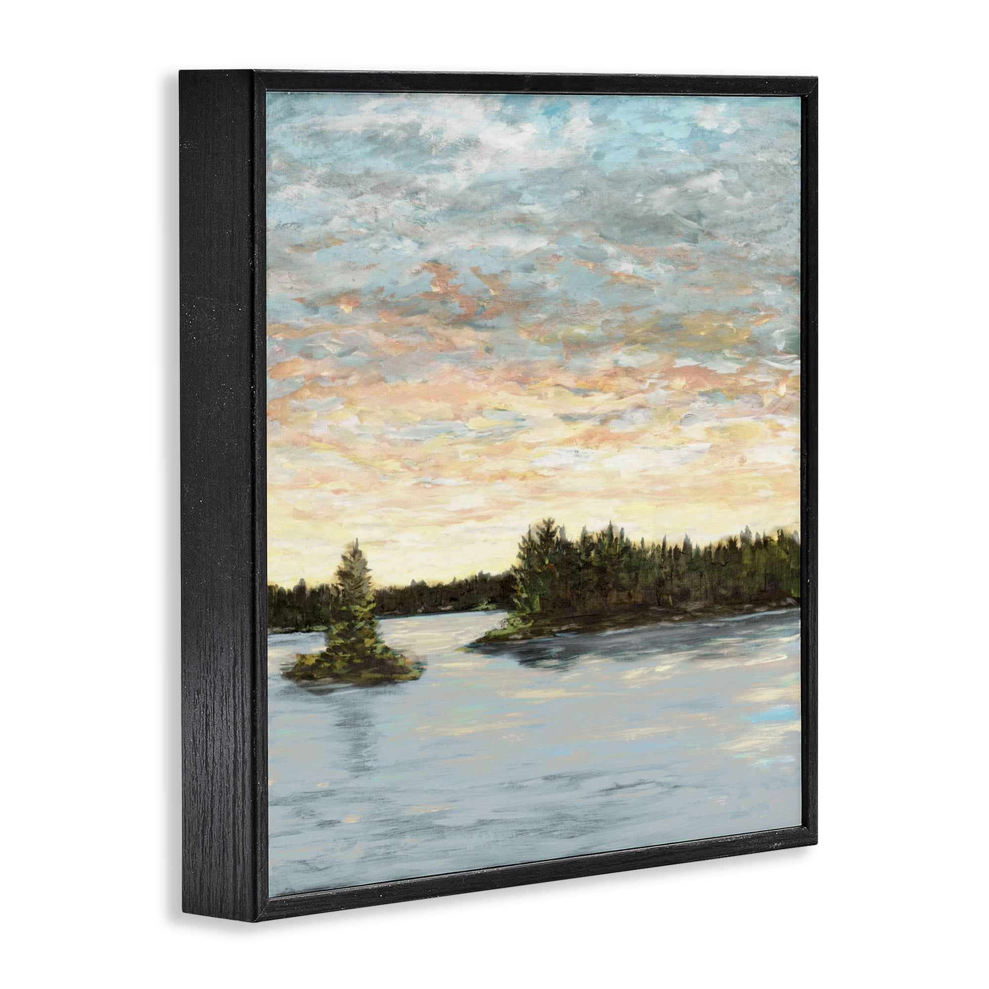 Stupell Industries Lake Shore at Sundown Black Framed Giclee Art, design by Julie DeRice