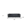 thumbnail image 3 of 93" Dark Gray Genuine Button Tufted Leather Standard Sofa, 3 of 8
