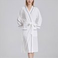 thumbnail image 2 of NOLDARES Mens Robe Cotton Terry Cloth Bathrobe Soft Towel Bath Robe(White,L), 2 of 9