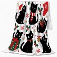 thumbnail image 2 of Christmas Cat, Playful Pet Portrait Pattern, Warm Flannel Blanket for Living Room and Reading Nook with Detailed Artwork, Cat Lovers Christmas Gift, Pet Lover Home Decor, 2 of 9