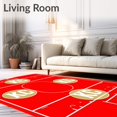 thumbnail image 2 of ODIKA 6x9 Machine Washable Non-Slip Area Rug, Sporty High Traffic Rug, Red, 86253, 2 of 7