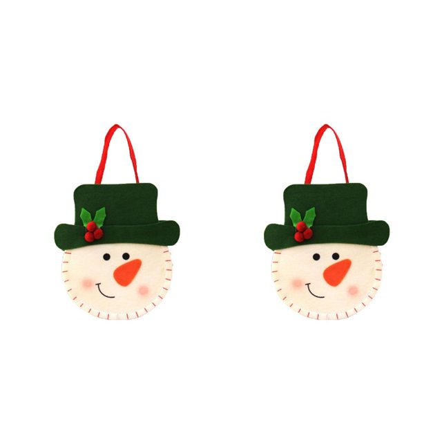 Advancent Bolsa de regalo de Navidad hecha a mano, pegatina de dibujos animados de fieltro, bolsa de almacenamiento de dulces, regalo de Navidad de Año muñeco de nieve 2piezas Advancent CBP085090