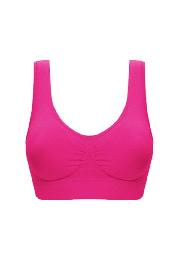 Sports Bras for Women High Support Large Bust Soft Wireless Bra Padded Seamless Push Up Bralettes Shirred Front Bras Plus Size Comfy Leisure Tank Tops for Fitness Workout