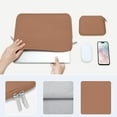 thumbnail image 4 of Mosiso 13.3 inch Laptop Sleeve for MacBook Pro 14 inch M4 M3 M2 M1 Lenovo Dell HP Asus Acer, Protective Neoprene Notebook Bag with Small Case, Brown, 4 of 8