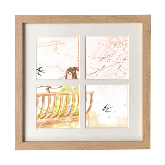 Xinghua Avaler Style Chinois Aquarelle Cadre Mur Table Affichage 4 Ouvertures Image