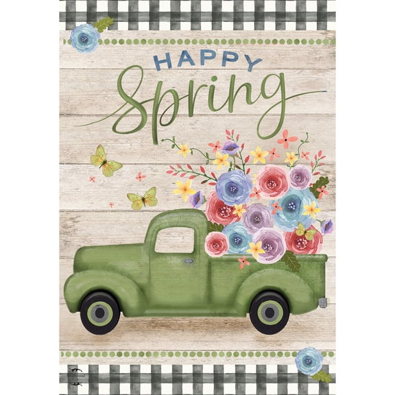Briarwood Lane Garden Flag 12x18 For Outdoor Happy Spring Pickup Truck Floral For Spring Garden Flag Flags For Outside