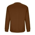 thumbnail image 4 of KeShDi Long Sleeve Shirts for Men Flannel Shirt Men Casual Fashion Solid Round-Neck Pullover Long Sleeve Sweatshirt Brown S, 4 of 6