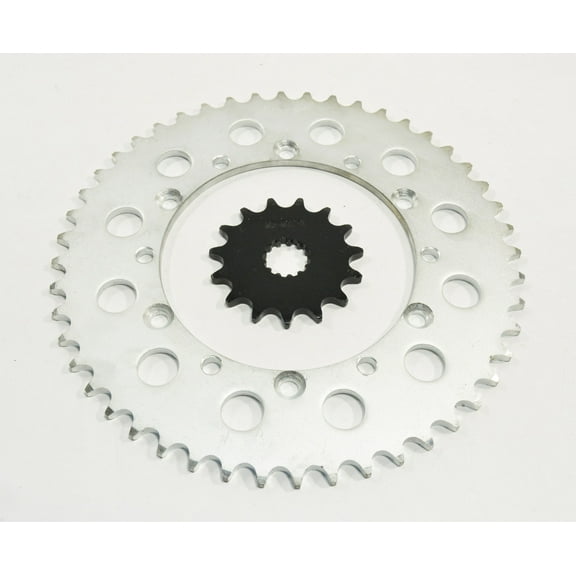 2004 - 2007 Kawasaki KLX300 15 Tooth Front & 48 Tooth Rear Silver Sprocket