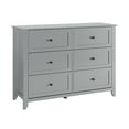 thumbnail image 3 of Homhougo Dresser for Bedroom 6 Drawer Gray, Wood Organizer Storage Cabinet with Round Handle, Chest of Drawers for Closet, Living Room, Hallway, Nursery, Kids Bedroom, 3 of 10